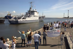 De Snellius komt aan in Den Helder.