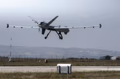 Een vliegende onbemande MQ-9 Reaper.