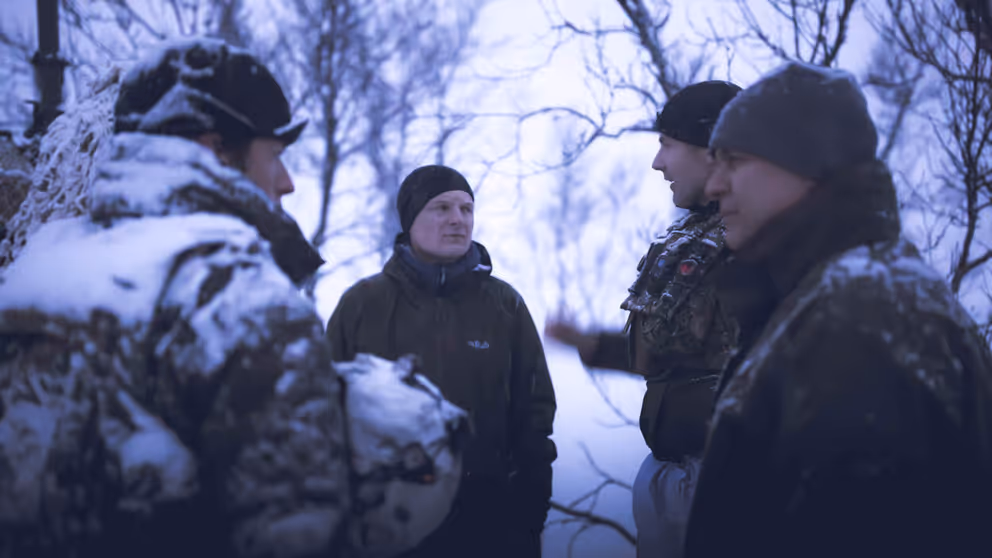 De minister en CDS in de sneeuw.