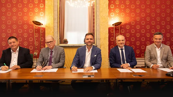 Ondertekening van een overeenkomst.