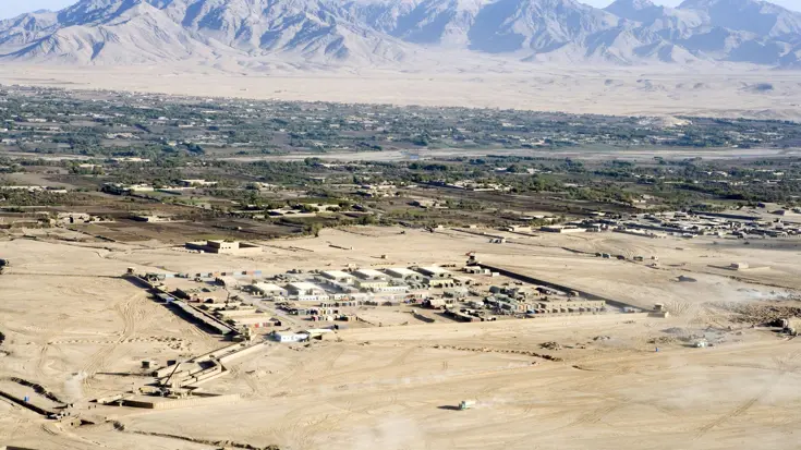 Overzichtsfoto van Kamp Hadrian in Afghanistan.