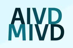Blauwe ondergrond met logo AIVD MIVD erop