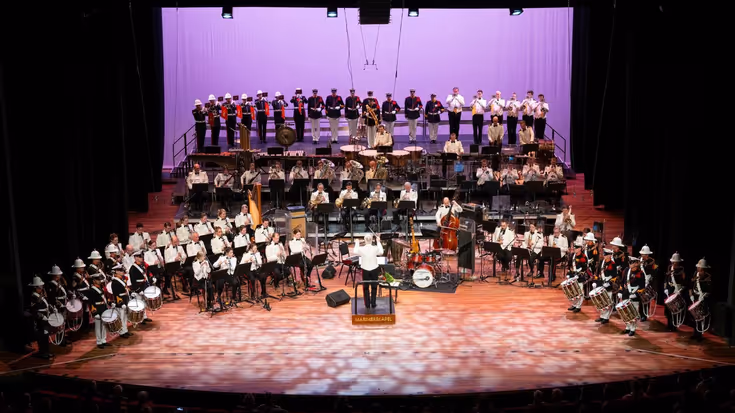 Archieffoto van optreden militair orkest.