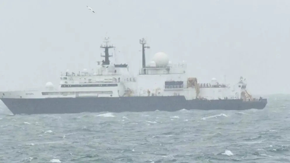 Russisch schip op de Noordzee.