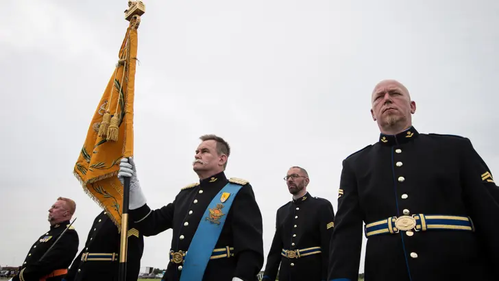 Luchtmachtreservisten tijdens commando-overdracht Commandant Luchtstrijdkrachten (2016).