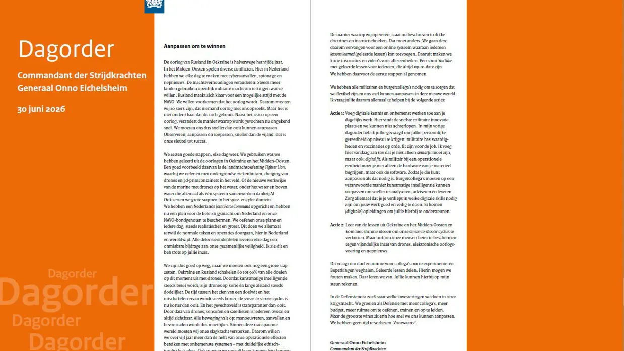 Brochure Dagorder CDS met tekst.