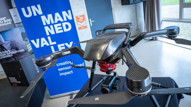 Een tentoongestelde drone.