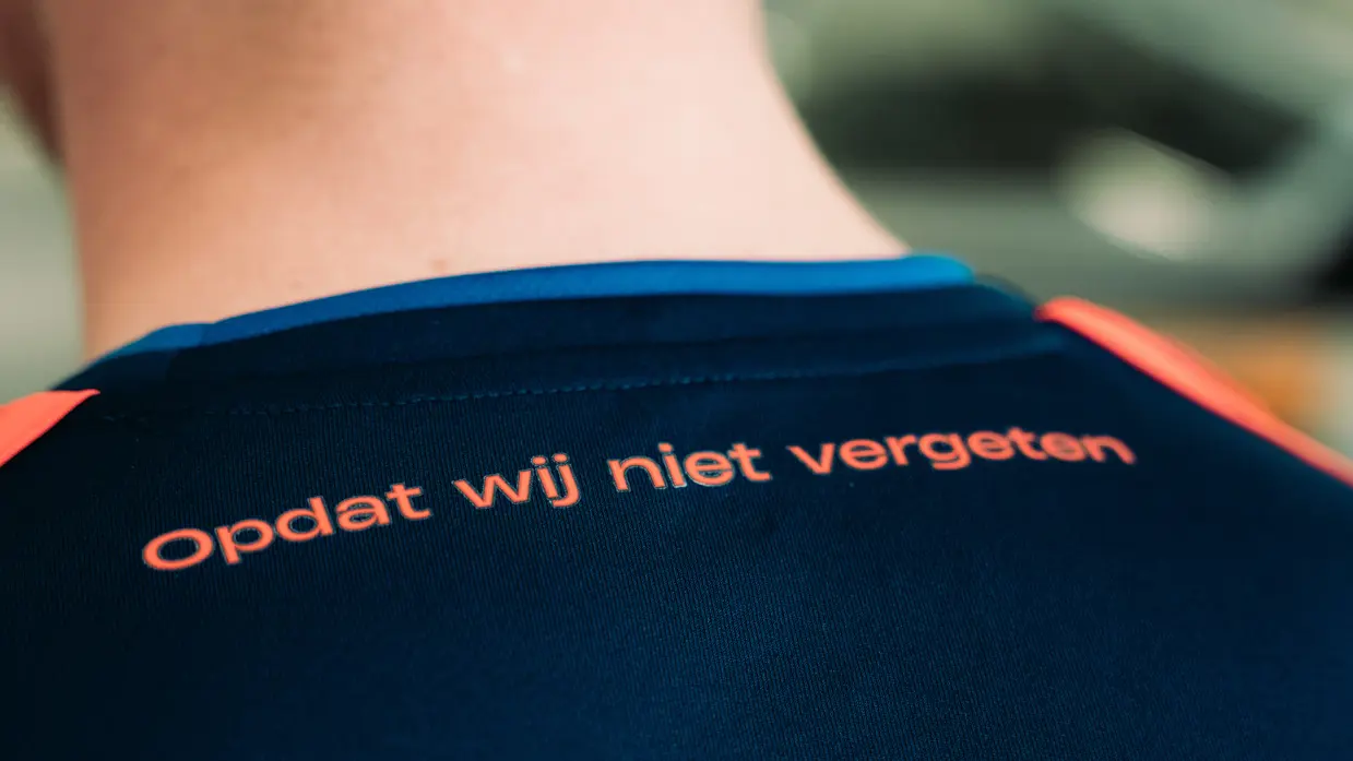 Details van het bijzondere shirt voor de wedstrijd Cambuur Leeuwarden-Vitesse van vanavond.