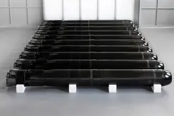 Torpedo's op een rij uitgestald. 