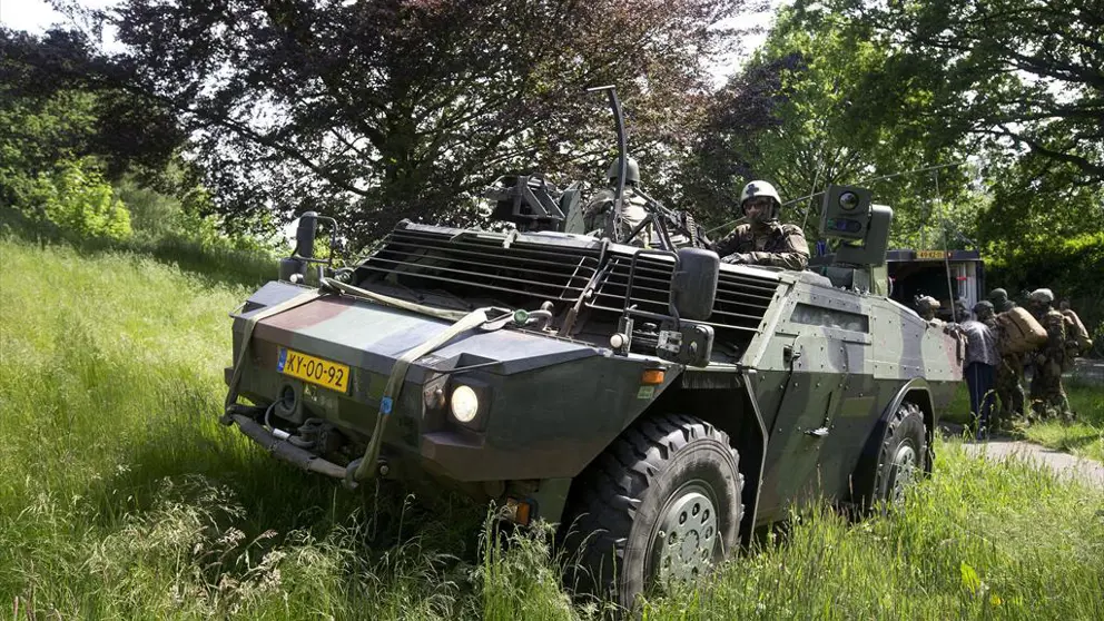 Een militair voertuig.