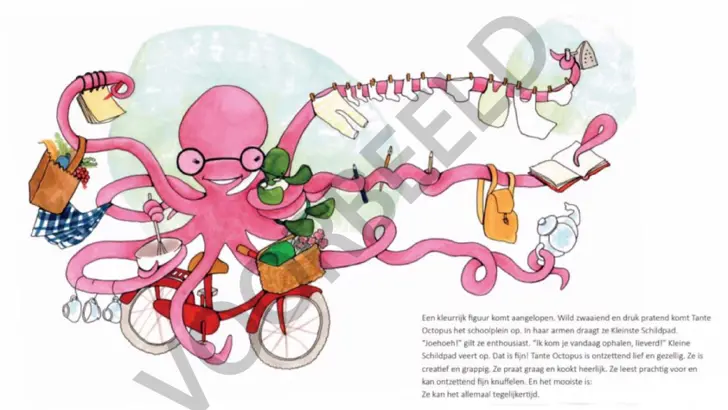 Pagina kinderboekje Thuisfront, met schuin erover watermerk Voorbeeld.