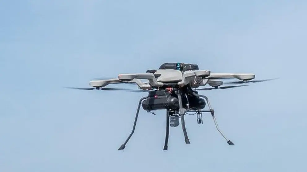 Een vliegende drone.