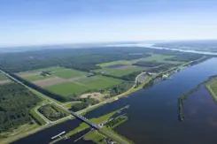 Luchtfoto van een deel van Nederland.