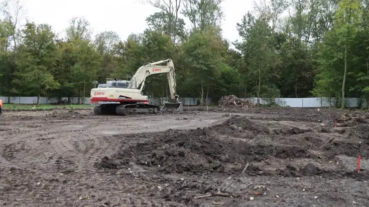 Graafmachine aan het werk.