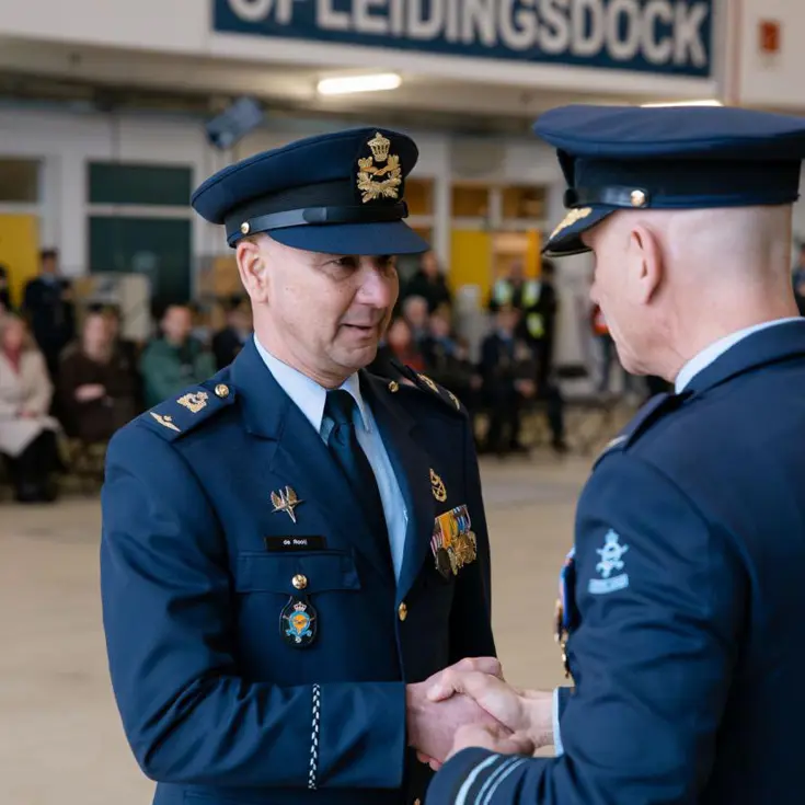 Foto’s van de functieoverdracht Luchtmachtadjudanten op 11 februari bij het Air Support Command op Vliegbasis Woensdrecht. 