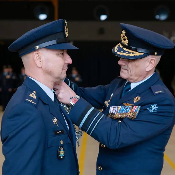 Foto’s van de functieoverdracht Luchtmachtadjudanten op 11 februari bij het Air Support Command op Vliegbasis Woensdrecht. 
