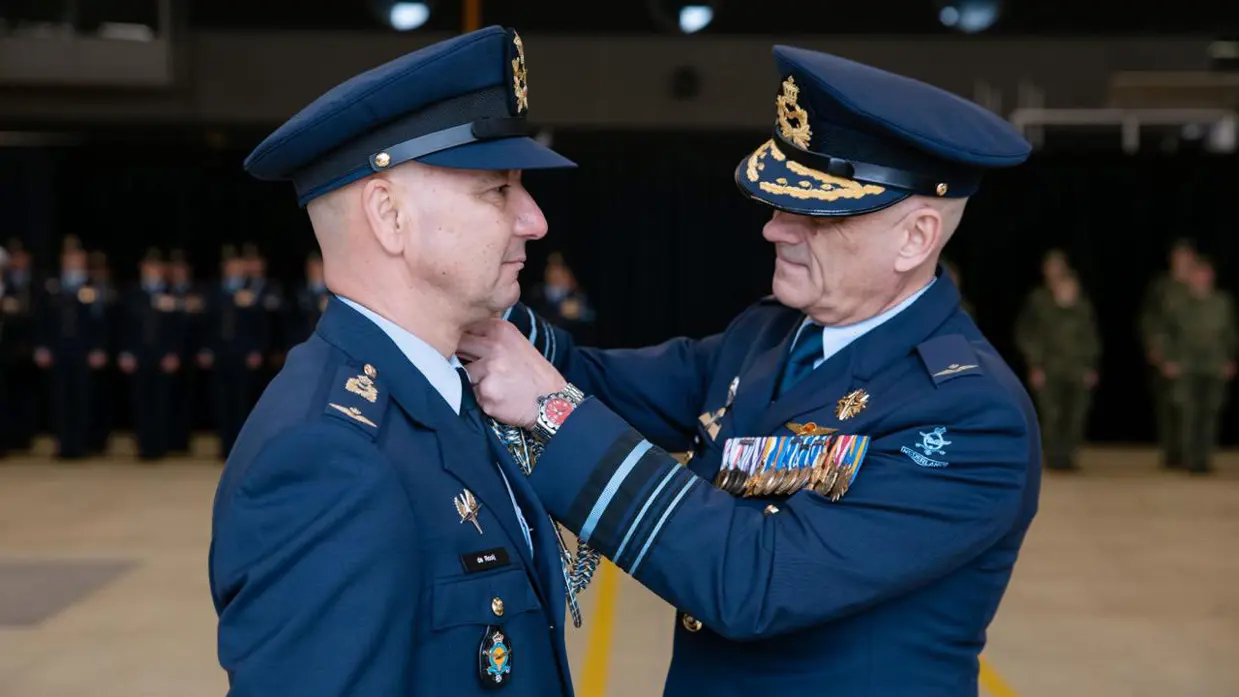 Foto’s van de functieoverdracht Luchtmachtadjudanten op 11 februari bij het Air Support Command op Vliegbasis Woensdrecht. 