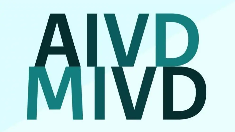 Tekst 'AIVD' boven tekst 'MIVD'.