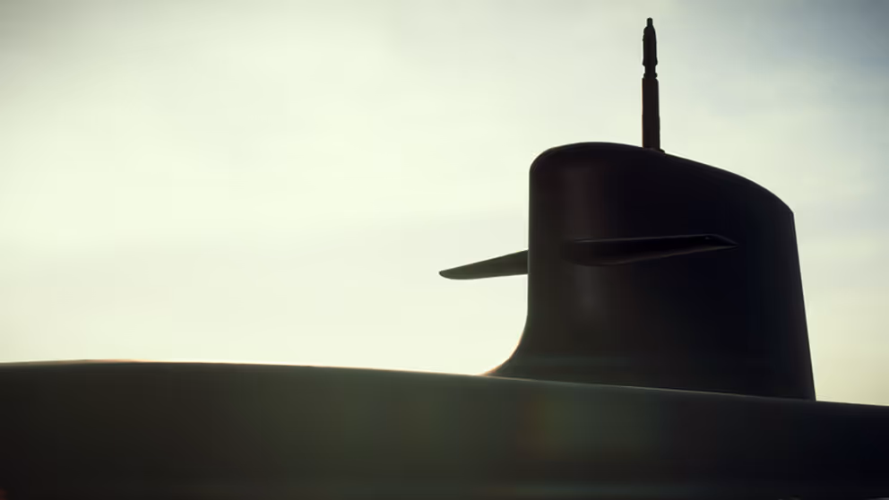 Bovenkant onderzeeboot.