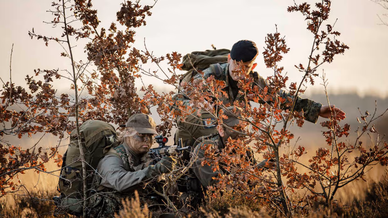De prinses in actie tijdens haar opleiding.