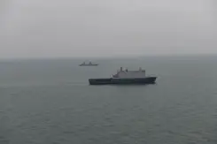 2 schepen op de Noordzee.