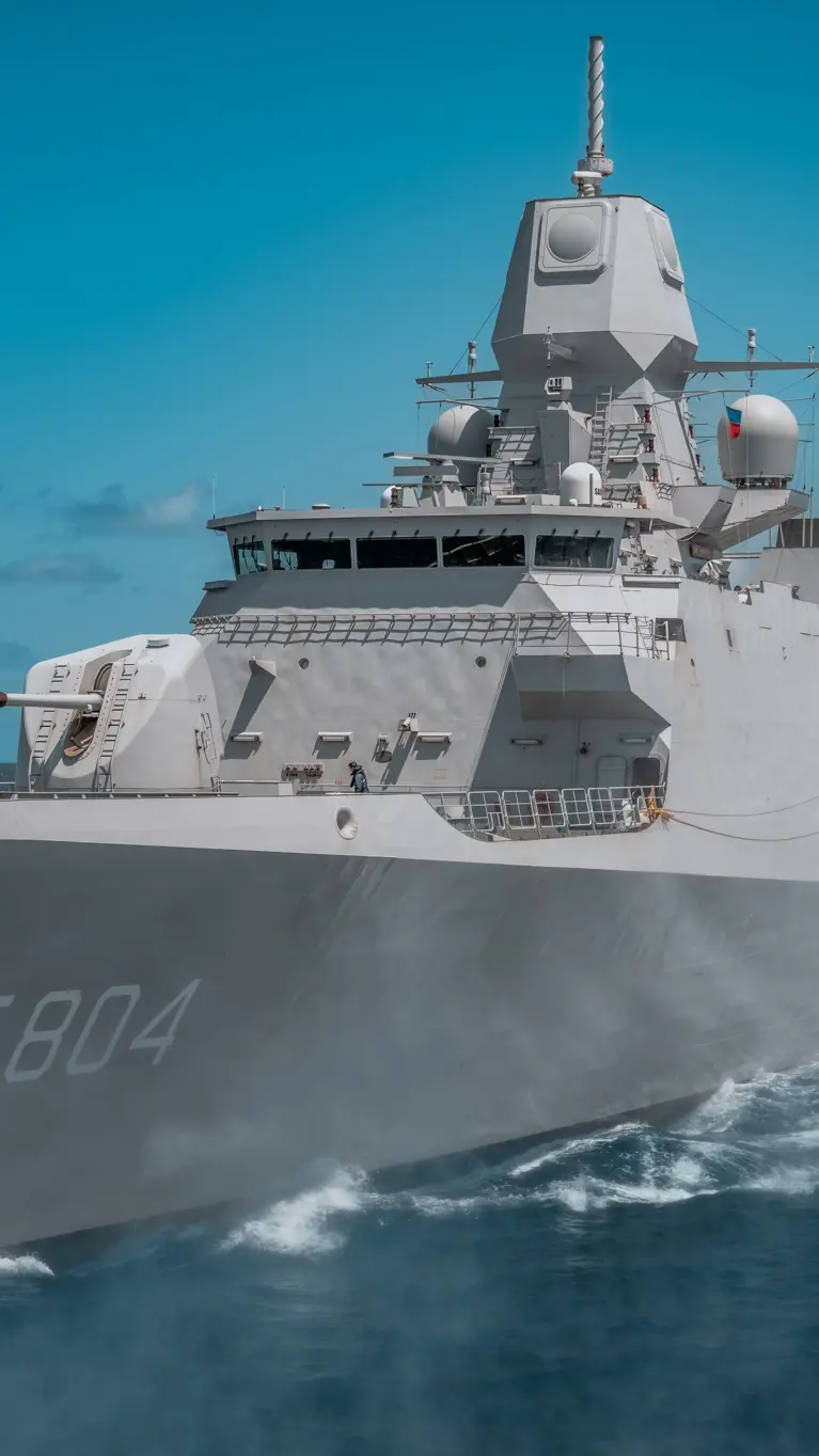 Zr.Ms. De Ruyter op volle zee.