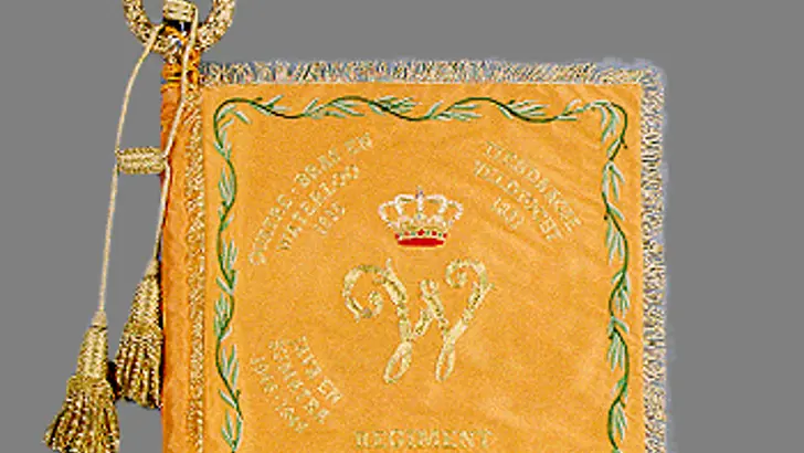 De voorkant van de standaard van het Regiment Huzaren van Boreel.