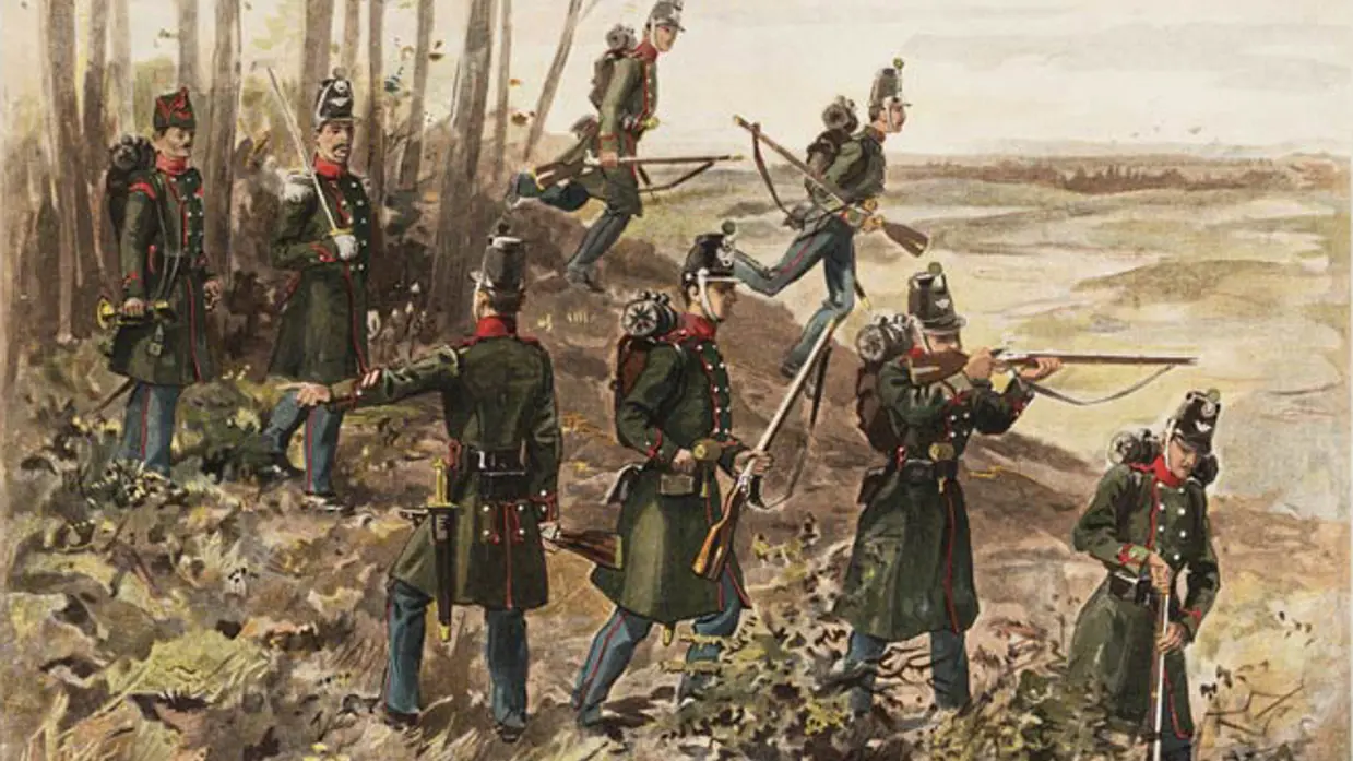 Schilderij van het Limburgsch Bonds Contingent Infanterie 1842-1846.