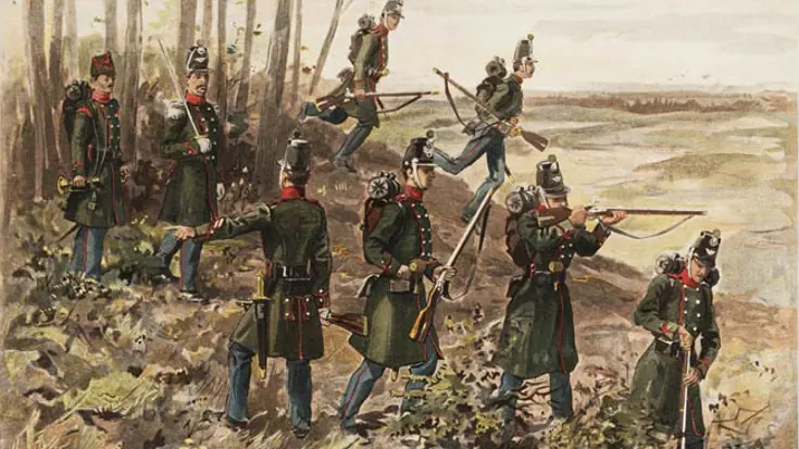 Schilderij van het Limburgsch Bonds Contingent Infanterie 1842-1846.
