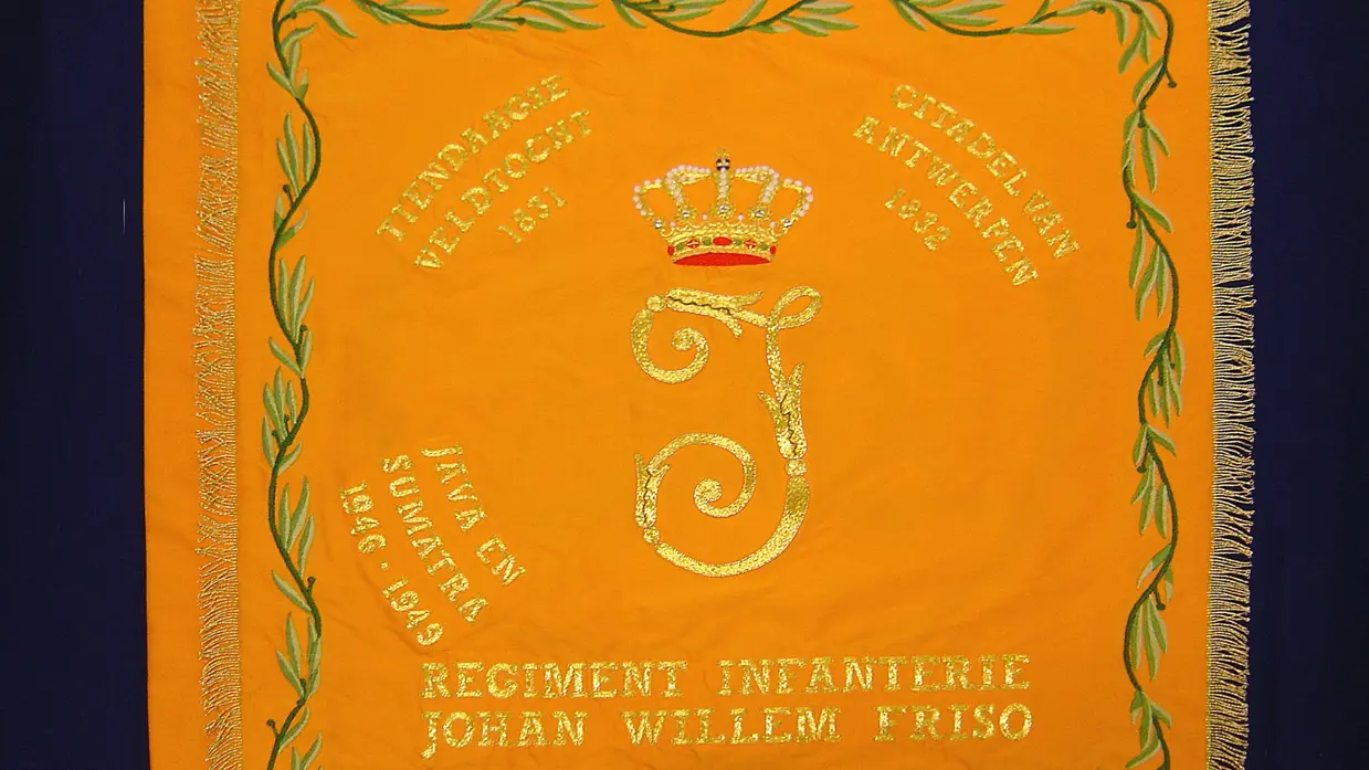 Vaandel van het Regiment Infanterie Johan Willem Friso.