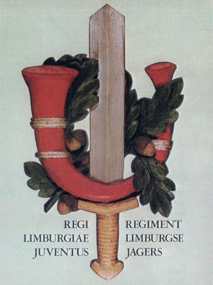 Wapenspreukenmotto regiment Limburgse Jagers.
