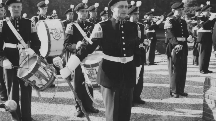 Koninklijke Militaire Kapel 'Johan Willem Friso' in ceremonieel tenue.
