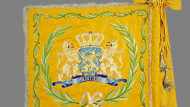 Vaandel Regiment Limburgse Jagers achterkant.