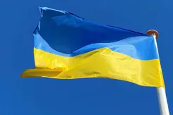 Wapperende vlag van Oekraïne.