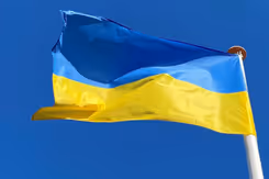 Wapperende vlag van Oekraïne.