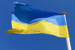 Wapperende vlag van Oekraïne.