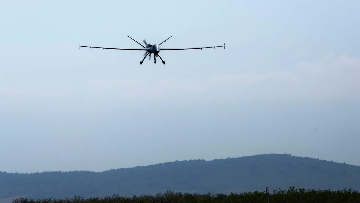 MQ9 Reaper vliegt in de lucht