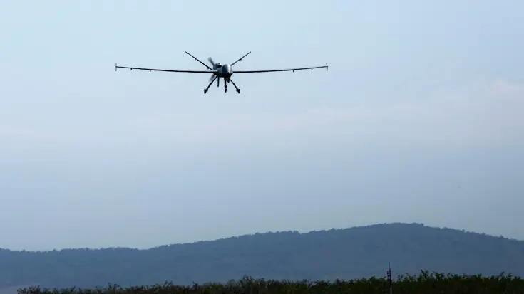 MQ9 Reaper vliegt in de lucht