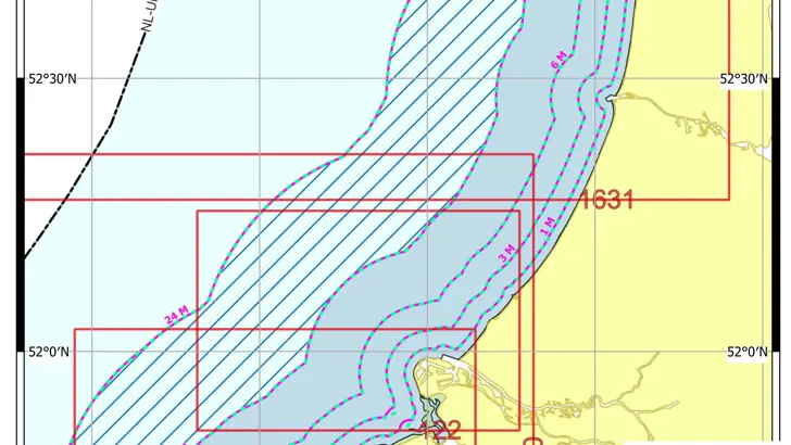 Gewijzigde zonegrenzen langs de gehele Nederlandse kust naar aanleiding van gewijzigd dieptebeeld op verschillende zeekaarten. De maximale wijzigingen nabij de Zeeuwse en Zuid-Hollandse kust bedragen: -3400 meter (1 Mijlslijn), -6000 meter (3 Mijlslijn), +150 meter (6 Mijlslijn), +100 meter (12 en 24 Mijlslijn).